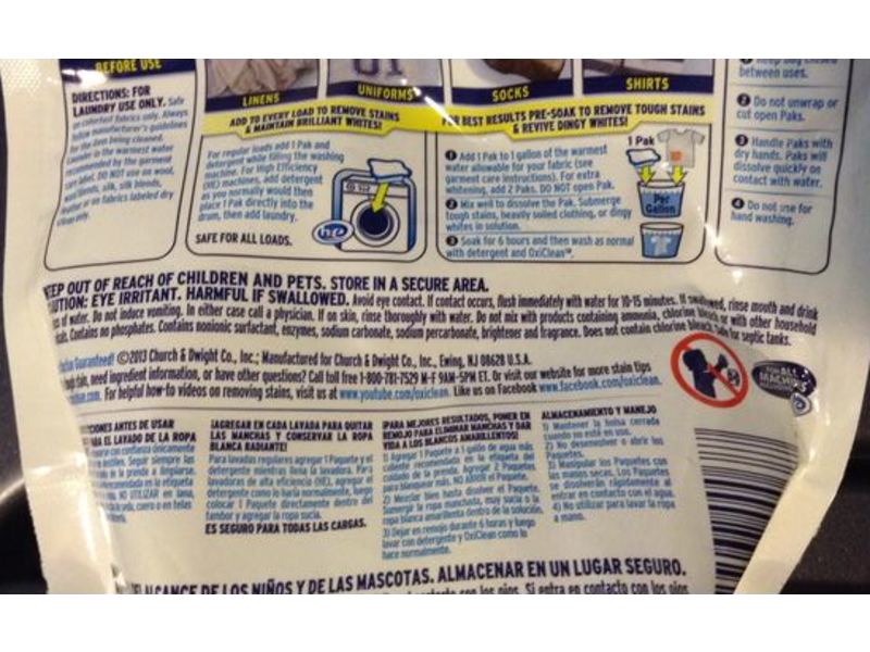 OxiClean White Revive Laundry Whitener + Stain Remover Paks, 21.1 oz/600 g, 24 ct