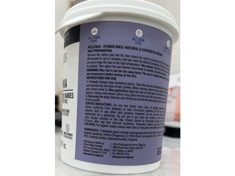 Perron Rigot Epillyss Millenia Depilatory Strip Wax, Lilac Fragrance, 24 fl oz/230 mL