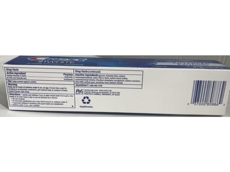 Crest 3D Advanced Whitening Toothpaste, 5.2 oz/142 g, Pack Of 5