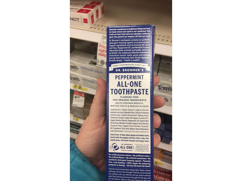 Dr. Bronner's Magic Soaps Toothpaste Peppermint, 5 oz (140 g)