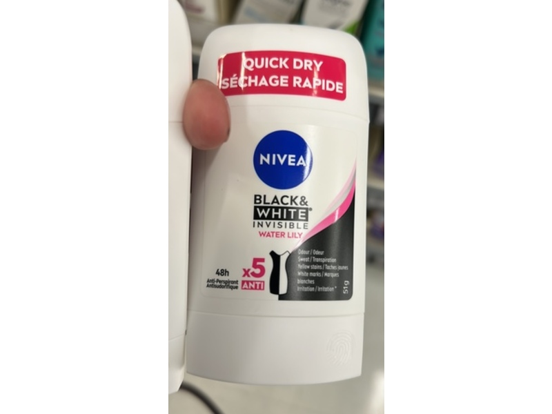Nivea Black & White Invisible Anti-Perspirant, Water Lily, 51 g