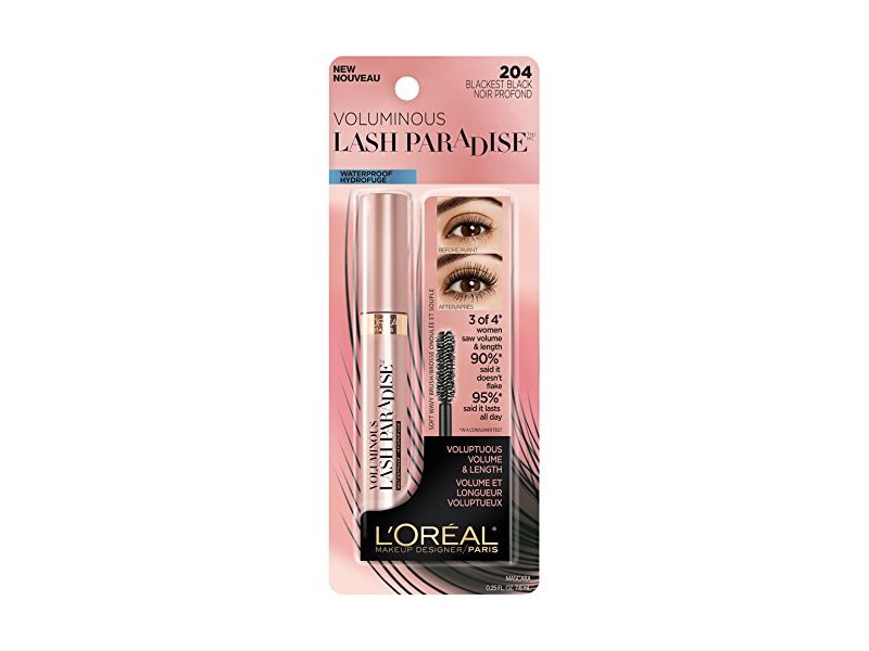 L'Oreal Paris Cosmetics Voluminous Lash Paradise Waterproof Mascara, Blackest Black, 0.25 Fluid Ounce