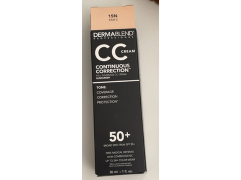 Dermablend Continuous Correction Foundation, 15N Fair 2, 50+, 1 fl oz/30 mL