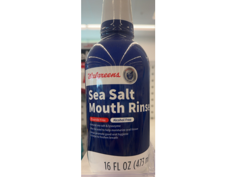 Walgreens Sea Salt & Lysozyme Mouth Rinse, Spearmint, 16 fl oz/473 mL