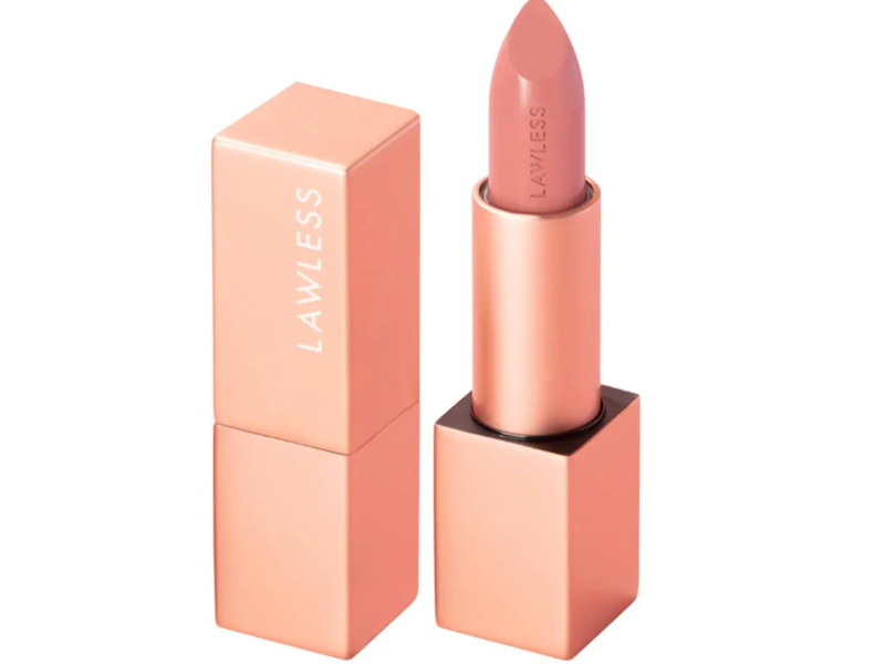 Lawless Lip-Plumping Line-Smoothing Satin Cream Lipstick, Daisy Girl, 0.1 oz/3.7 g