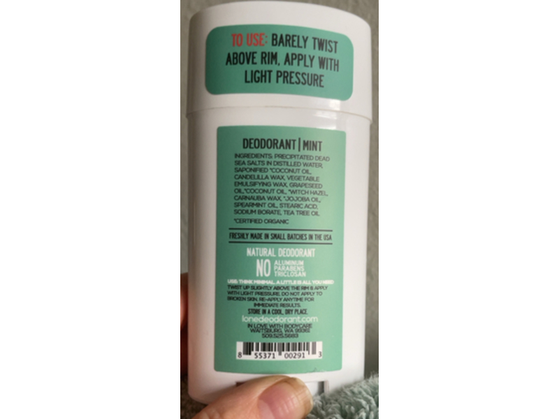 Lone Deodorant, Mint, 2.6 oz