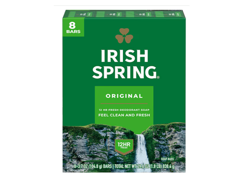 Irish spring Fresh Deodorant Soap, Original Clean, 3.7 oz/104.8 g, 12 Count