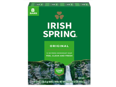 Irish spring Fresh Deodorant Soap, Original Clean, 3.7 oz/104.8 g, 12 Count