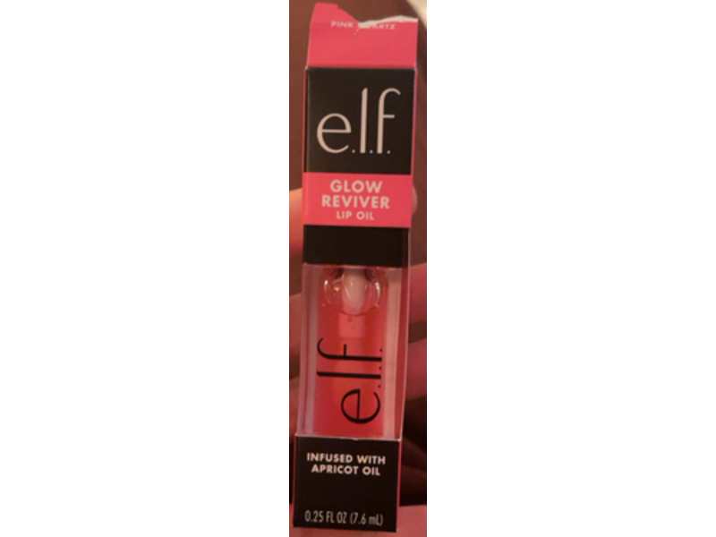 e.l.f. cosmetics Glow Reviver Lip Oil, Pink Quartz, 0.25 fl oz/7.6 mL