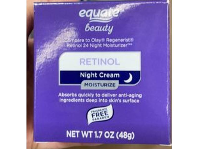Equate Beauty Retinol Night Cream, Moisturize, 1.7 oz/48 g Ingredients