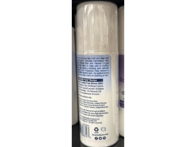 Kiss My Face Liquid Rock Roll-On Deodorant, Fragrance Free, 3 fl oz/88 mL.