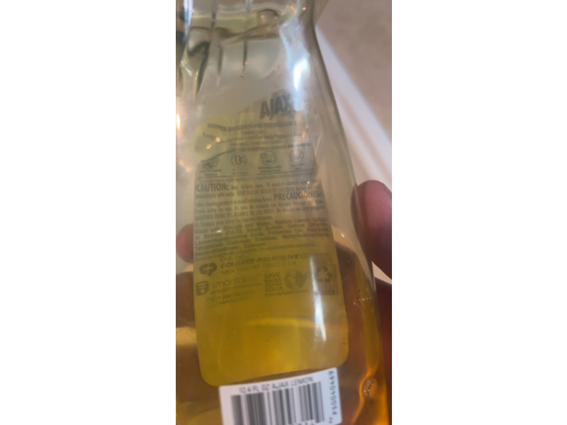 Ajax Ultra Super Degreaser Dish Liquid, Lemon, 12.4 fl oz/366 mL