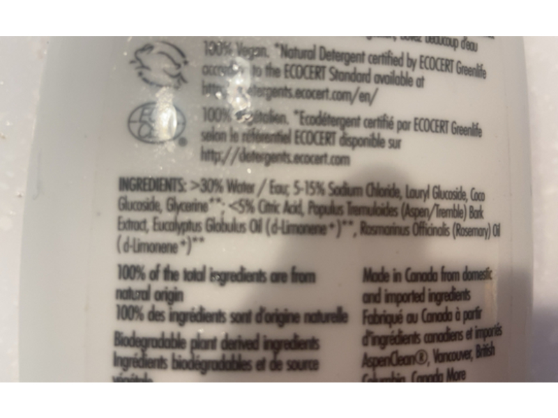 Aspen Clean Dish Soap, Eucalyptus & Rosemary, 15 fl oz/230 mL