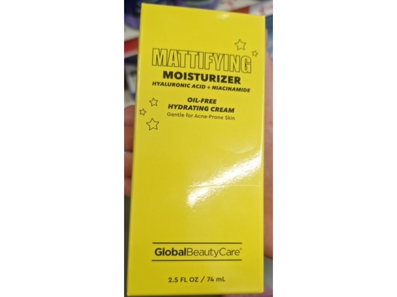 Global Beauty Care Mattifying Moisturizer, Hyaluronic Acid + Niacinamide, 2.5 fl oz/74 mL