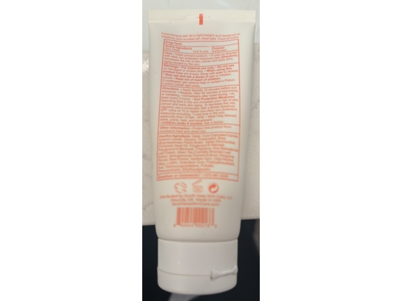 Coral By South Seas Mineral Sunscreen, SPF 30, 3.4 fl oz/100 mL