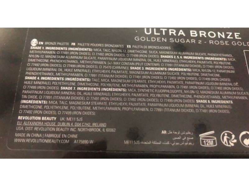 Revolution Makeup Bronze Palette, Golden Sugar 2 Rose Gold, 0.056 oz/1.6 g