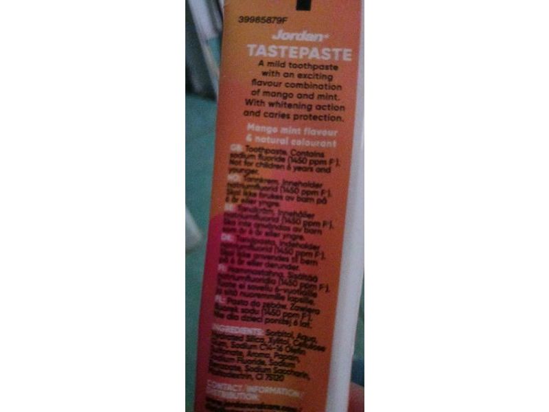 Jordan Tastepaste, Mango Mint, 50 mL