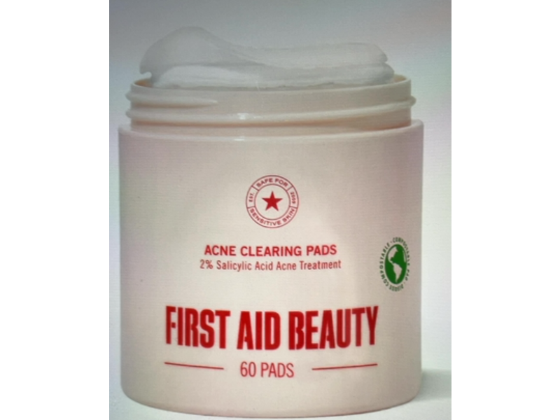 First Aid Beauty Acne Clearing Pads, 2% Salicylic Acid, Count 60