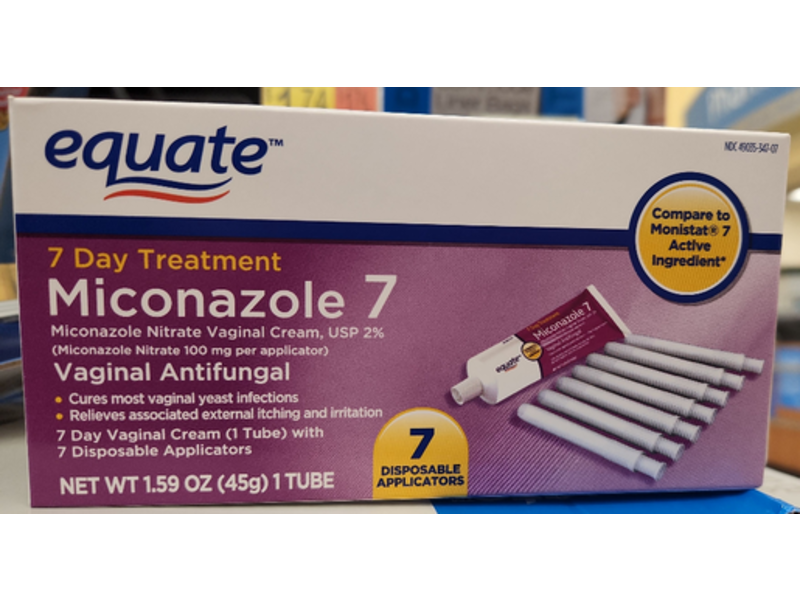 Equate Miconazole Vaginal Cream, 7 Day Treatment, 1.59 oz/45 g
