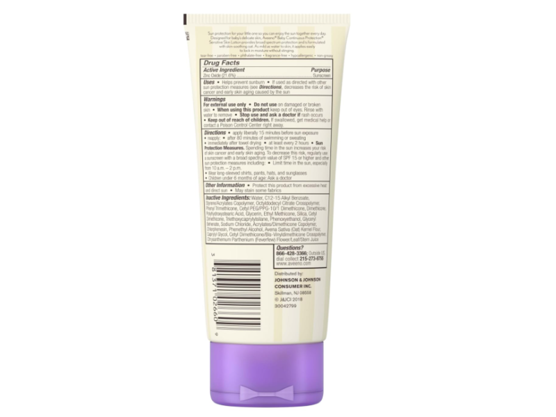 Aveeno Baby Continuous Protection Sensitive Skin Sunscreen, SPF 50, 7.0 fl oz/2.7 mL