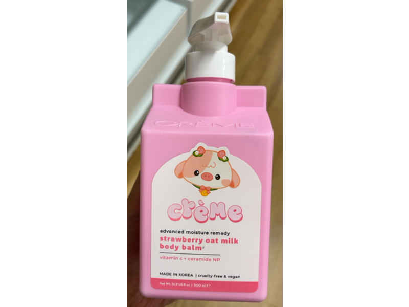 Creme Strawberry Oat Milk Body Balm, Vitamin C + Ceramide NP, 16.9 fl oz/500 mL