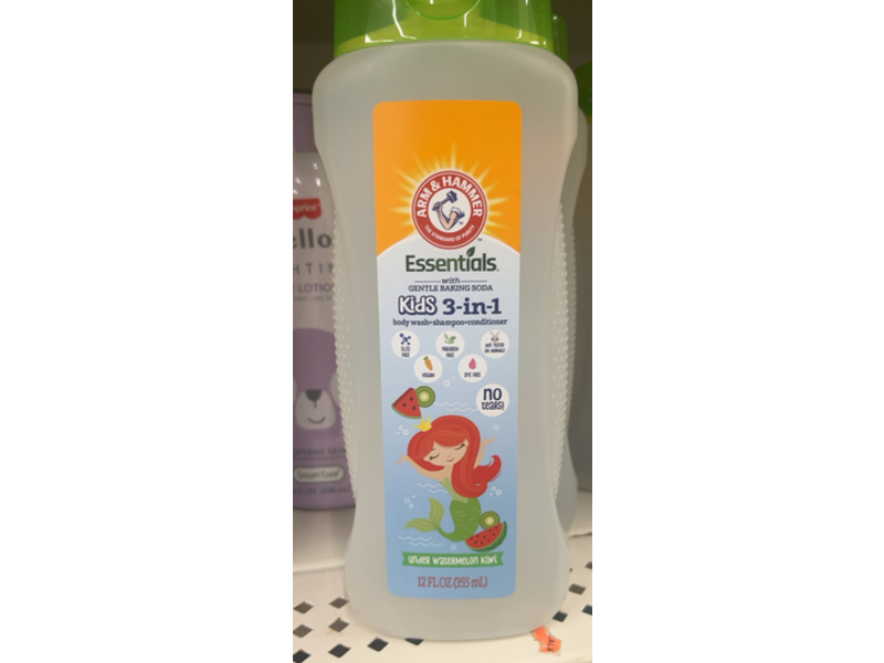 Arm & Hammer Essentials Body Wash + Shampoo & Conditioner, Under Watermelon Kiwi, 12 fl oz/355 mL