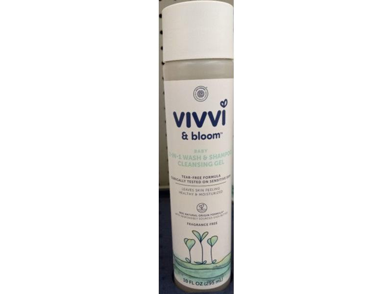 Vivii & Bloom Baby 2-In-1 Wash & Shampoo Cleansing Gel,10 fl oz/295 mL