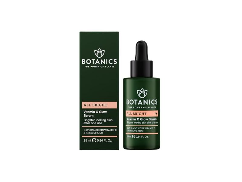 Botanics All Bright Glow Serum, Vitamin C, 0.84 fl oz/25 mL