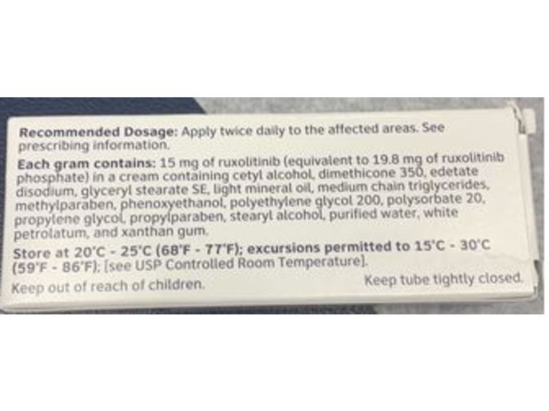 Opzelura (Ruzolitinib) Cream 1.5%, 5 g Incyte Corporation, (RX)
