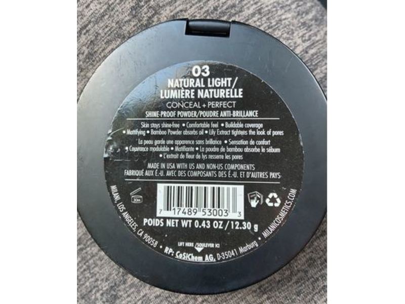 Milani Conceal + Perfect Shine-Proof Powder, 03 Natural Light, 0.43 oz/12.30 g