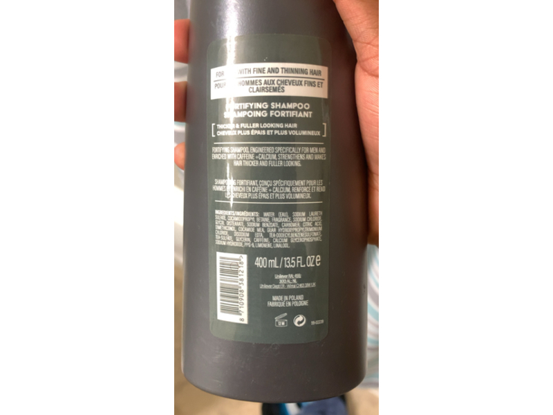 Dove Men + Care Thickening Fortifying Shampoo, Caffeine + Calcium, 13.52 fl oz/400 mL