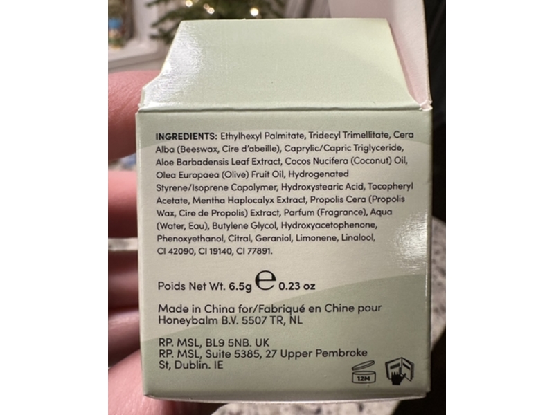 Honey Balm Lip Balm, Mint, 0.23 oz/6.5 g