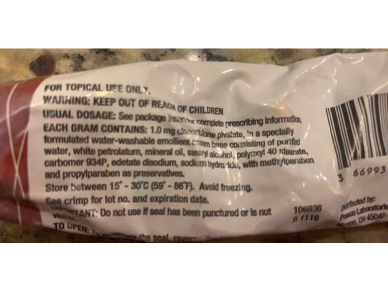 Clocortolone Pivalate Cream, 0.1%, 45 g Prasco (RX)