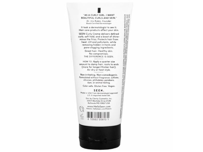 Seen Curly Creme, Fragrance Free, 6 fl oz/177 mL