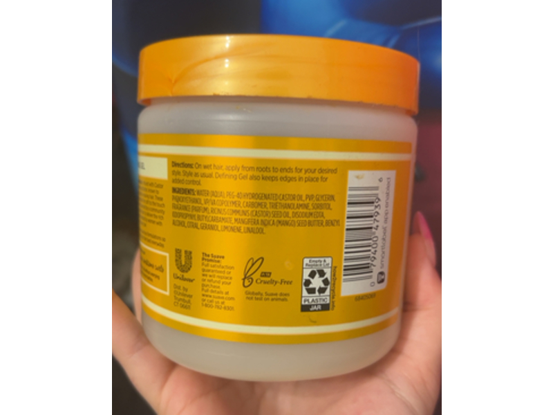Suave Defining Hair Gel, Castor Oil & Mango Butter, 17 oz/481 g