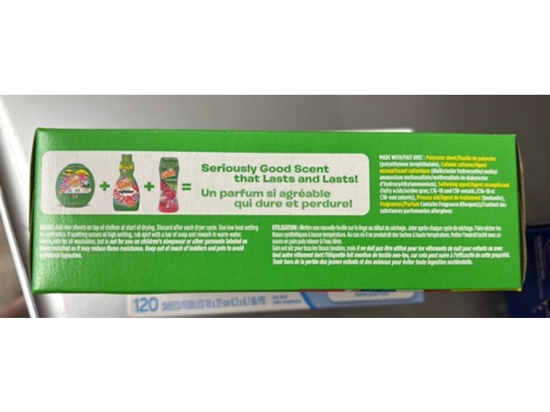 Gain Aroma 2 In1 Aroma Boost + Softness Dryer Sheets, Spring Daydream, 105 Count