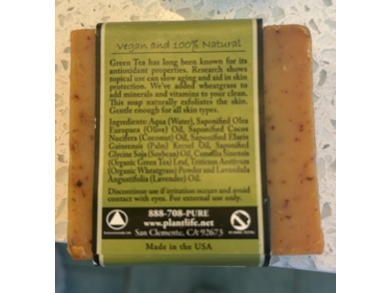 Plantlife Green Tea Herbal Soap, Antioxidant, 4 oz/113 g