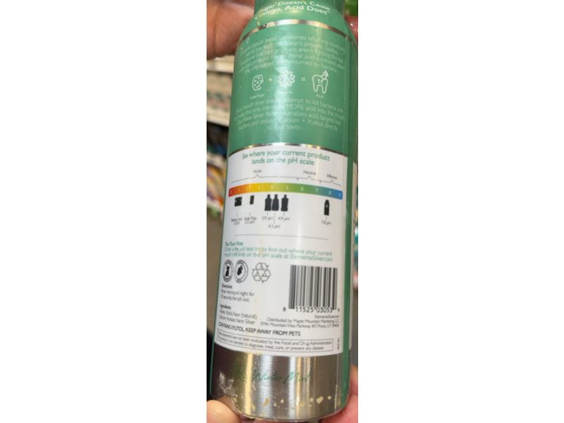 Elementa Silver Adult Mouth Rinse, Winter Mint, 20 fl oz/600 mL