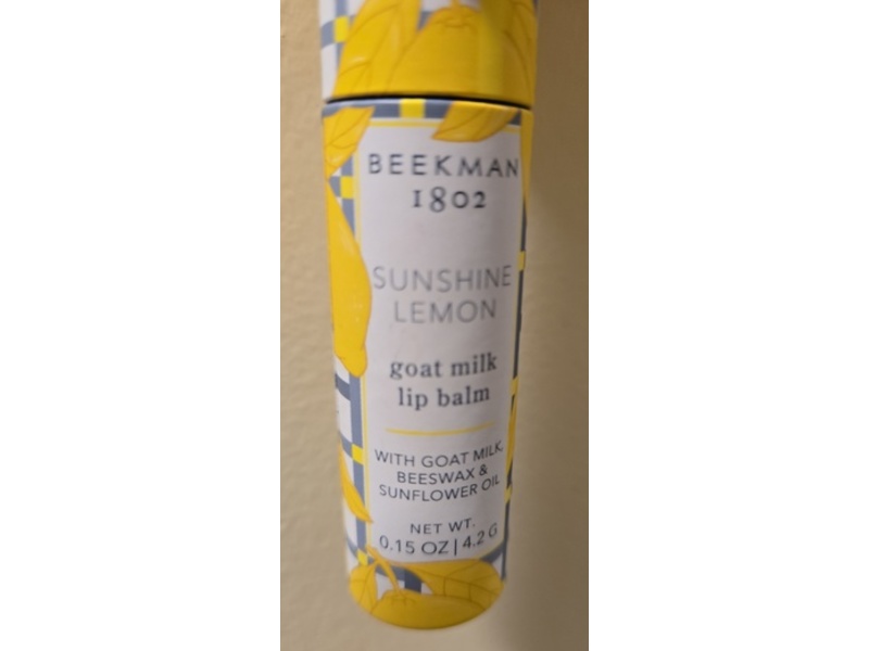 Beekman 1802 Goat Milk Lip Balm, Sunshine Lemon, 0.15 fl oz/4.2 g