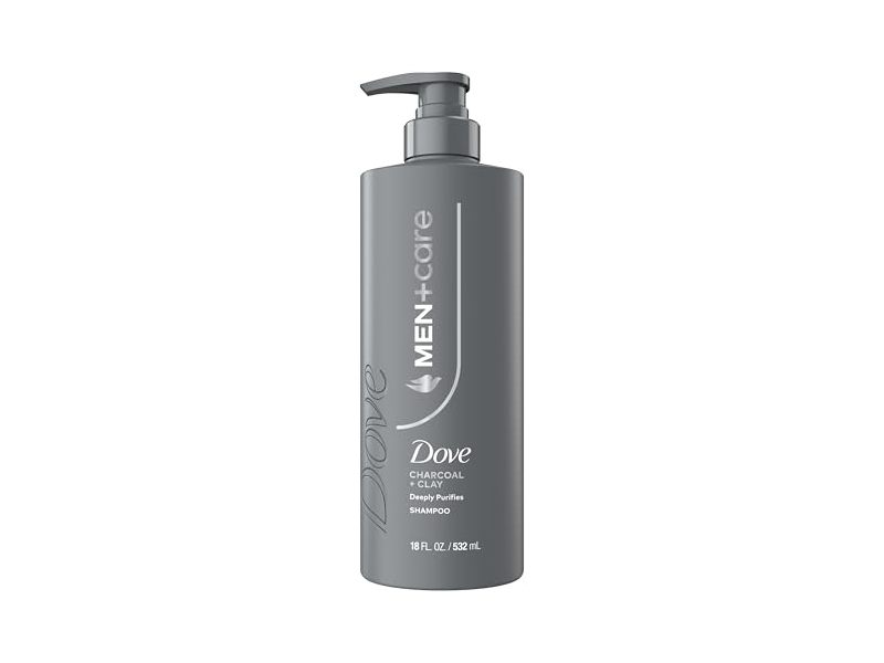 Dove Men+Care Deep Purifying Shampoo, Charcoal+Clay, 18 fl oz/532 mL