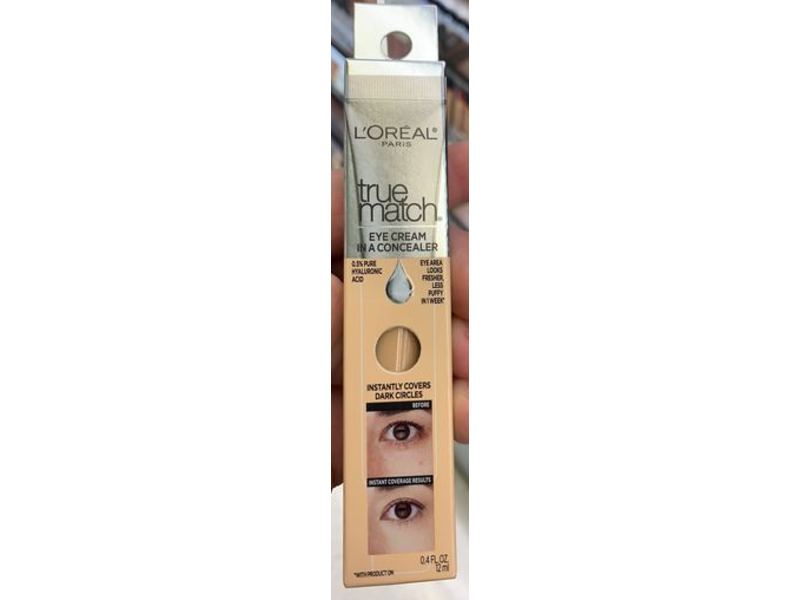 L'oreal Paris True Match Eye Cream in a Concealer, Light W3-4, 0.4 fl oz/12 mL