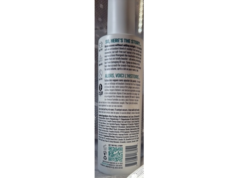 Hairstory Undressed Salt Free Texturizing Spray, 8 fl oz/236 mL