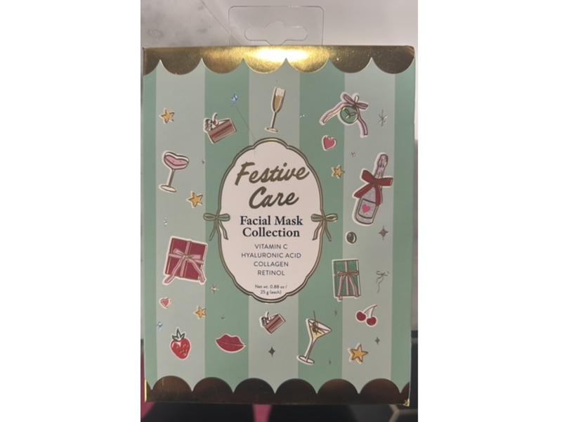 Enchanteaccessories Festive Care Face Mask Collection, 0.88 oz/25 g, Pack Of 4