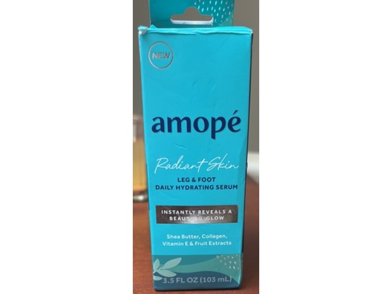 Amope Radiant Glowing Skin Leg & Foot Daily Hydrating Serum, Shea Butter, Collagen, Vitamin E & Fruit Extract, 3.5 fl oz/103 mL