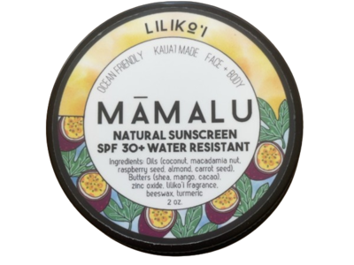 Mamalu Liliko Natural Sunscreen, SPF 30+, 2 oz
