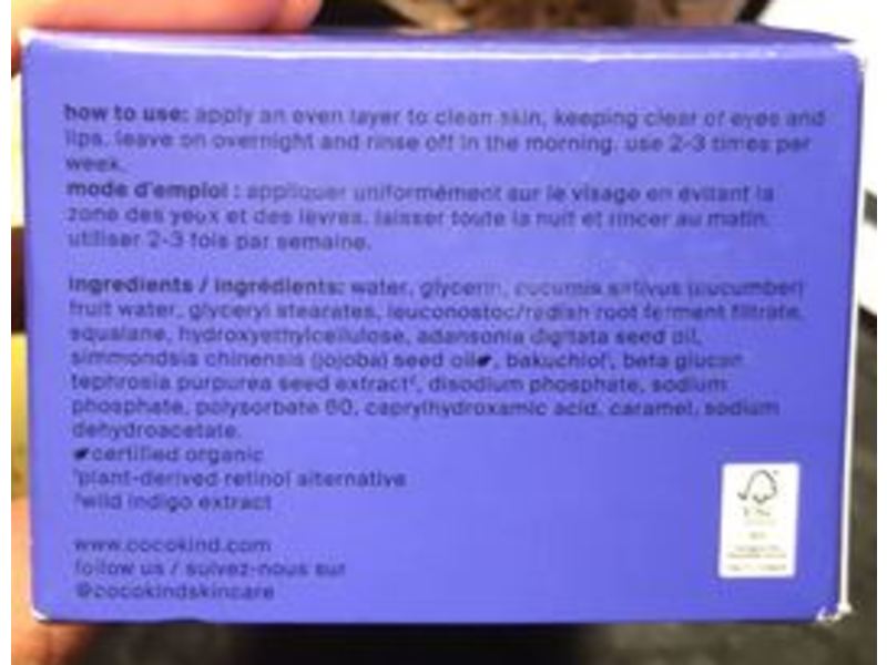 Cocokind Resurfacing Sleep Mask, 1.7 fl oz/50 mL