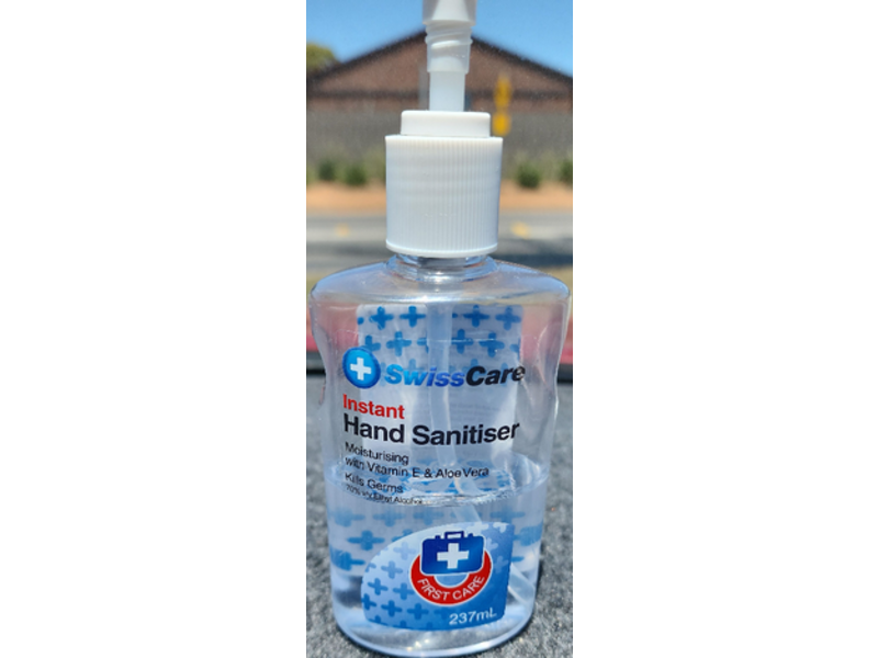Swiss Care Instant Hand Sanitiser, Vitamin E & Aloe Vera, 237 mL