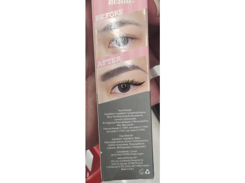 J.Cat Beauty Attention 4 In 1 Pomade + Brow Gel, Soft Charcoal