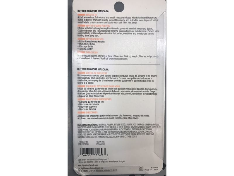 Physicians Formula Butter Blowout Mascara, Black, 0.33 fl oz/10 mL