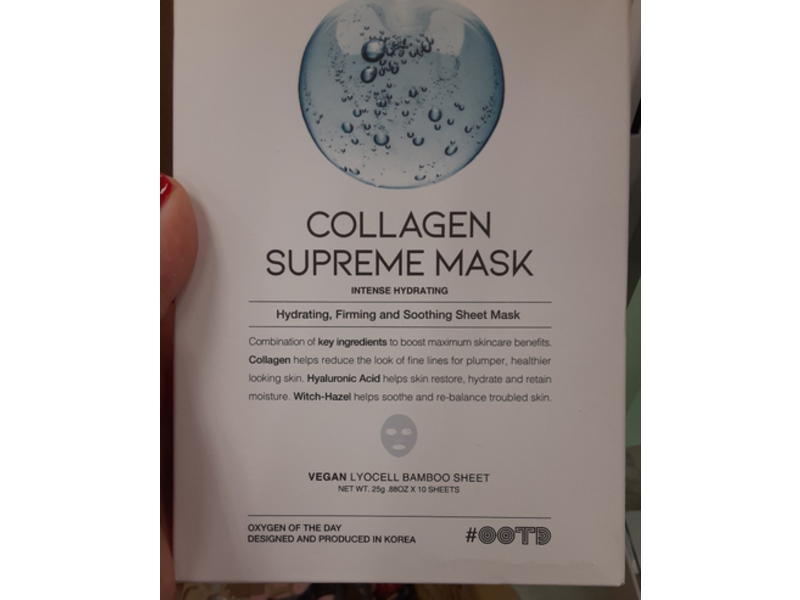 Ootd Collagen Supreme Sheet Mask, 0.88 oz/0.25 g, 10 Sheets